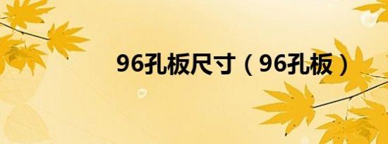 96孔板尺寸（96孔板）