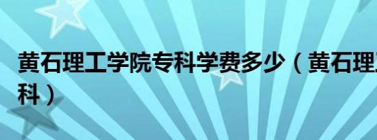 黄石理工学院专科学费多少（黄石理工学院专科）