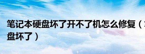 笔记本硬盘坏了开不了机怎么修复（笔记本硬盘坏了）