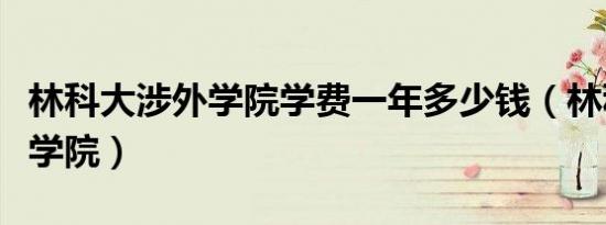 林科大涉外学院学费一年多少钱（林科大涉外学院）