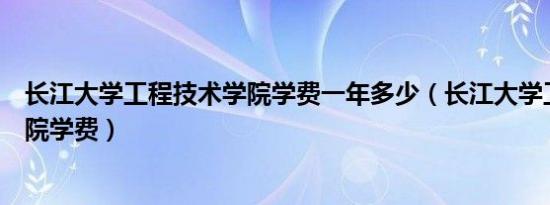 长江大学工程技术学院学费一年多少（长江大学工程技术学院学费）