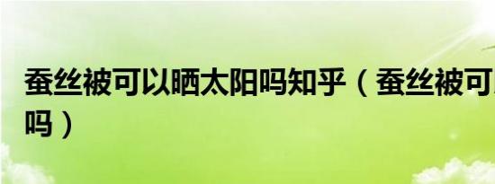 蚕丝被可以晒太阳吗知乎（蚕丝被可以晒太阳吗）