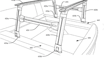 Rivian获得可折叠床和车顶行李架系统专利(图1)