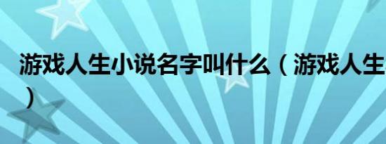 游戏人生小说名字叫什么（游戏人生小说空白）