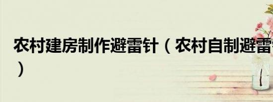 农村建房制作避雷针（农村自制避雷针示意图）