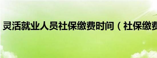 灵活就业人员社保缴费时间（社保缴费时间）