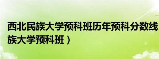 西北民族大学预科班历年预科分数线（西北民族大学预科班）