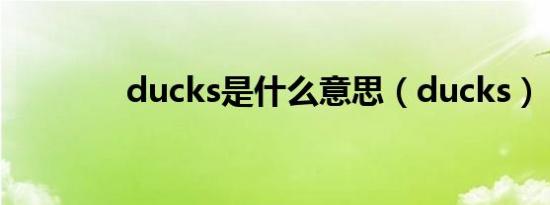 ducks是什么意思（ducks）