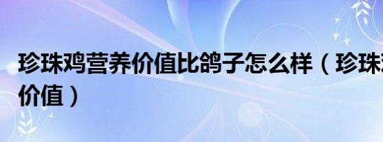 珍珠鸡营养价值比鸽子怎么样（珍珠鸡的营养价值）