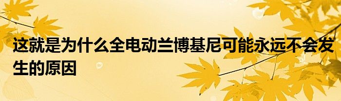 这就是为什么全电动兰博基尼可能永远不会发生的原因(图1)