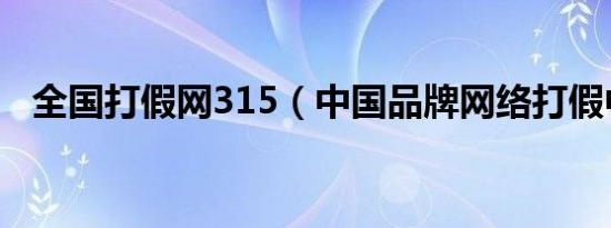 全国打假网315（中国品牌网络打假中心）