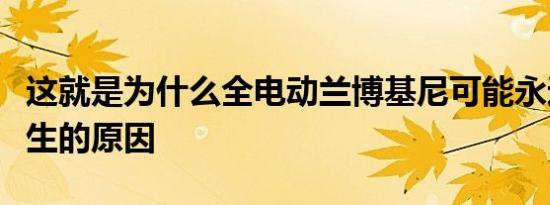 这就是为什么全电动兰博基尼可能永远不会发生的原因