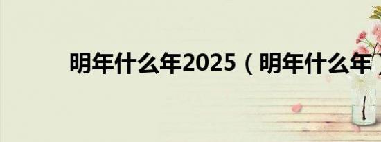 明年什么年2025（明年什么年）