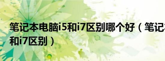 笔记本电脑i5和i7区别哪个好（笔记本电脑i5和i7区别）