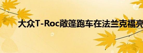 大众T-Roc敞篷跑车在法兰克福亮相