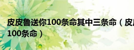 皮皮鲁送你100条命其中三条命（皮皮鲁送你100条命）