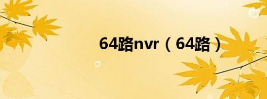 64路nvr（64路）