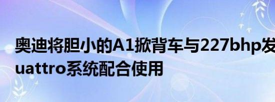 奥迪将胆小的A1掀背车与227bhp发动机和quattro系统配合使用