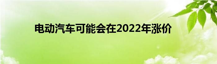 电动汽车可能会在2022年涨价(图1)