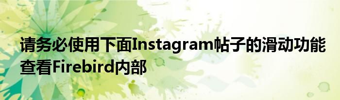 请务必使用下面Instagram帖子的滑动功能查看Firebird内部(图1)