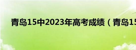 青岛15中2023年高考成绩（青岛15中）