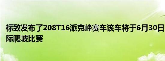 标致发布了208T16派克峰赛车该车将于6月30日与派克峰国际爬坡比赛