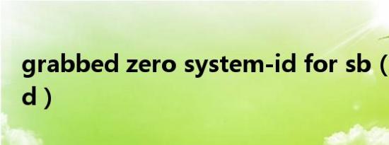 grabbed zero system-id for sb（grabbed）