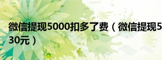 微信提现5000扣多了费（微信提现5000扣了30元）