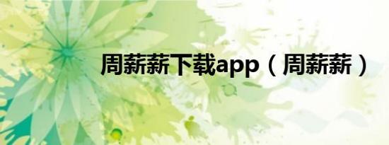 周薪薪下载app（周薪薪）