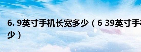 6. 9英寸手机长宽多少（6 39英寸手机长宽多少）