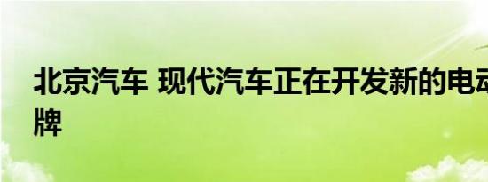 北京汽车 现代汽车正在开发新的电动汽车品牌