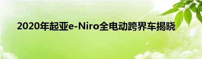 2020年起亚e-Niro全电动跨界车揭晓(图1)