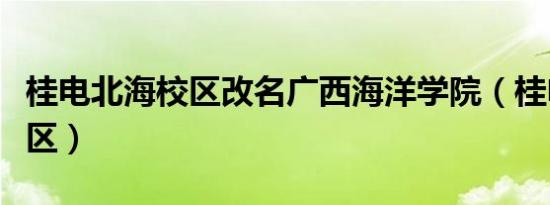 桂电北海校区改名广西海洋学院（桂电北海校区）