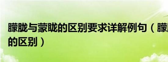 朦胧与蒙眬的区别要求详解例句（朦胧和蒙眬的区别）