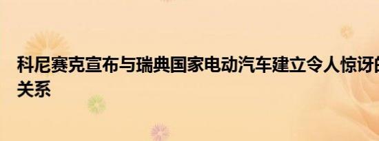 科尼赛克宣布与瑞典国家电动汽车建立令人惊讶的合作伙伴关系