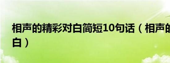 相声的精彩对白简短10句话（相声的精彩对白）