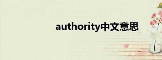 authority中文意思