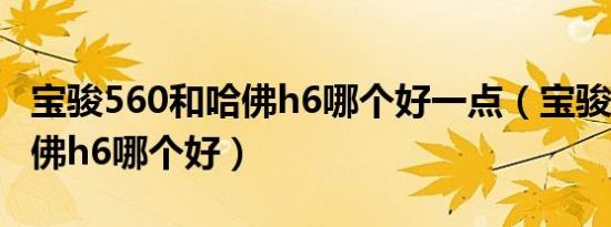 宝骏560和哈佛h6哪个好一点（宝骏560和哈佛h6哪个好）