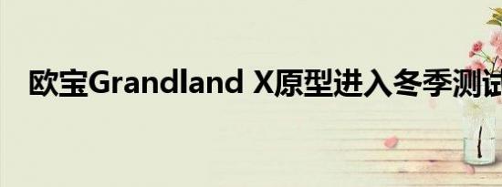 欧宝Grandland X原型进入冬季测试阶段