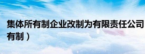 集体所有制企业改制为有限责任公司（集体所有制）