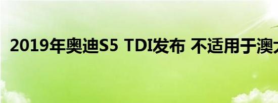 2019年奥迪S5 TDI发布 不适用于澳大利亚