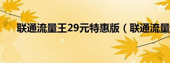 联通流量王29元特惠版（联通流量王）