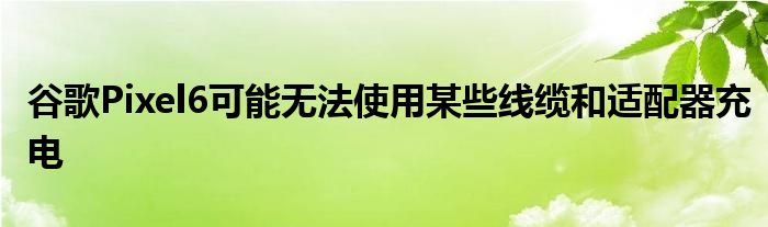 谷歌Pixel6可能无法使用某些线缆和适配器充电(图1)