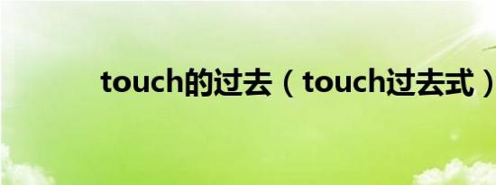 touch的过去（touch过去式）