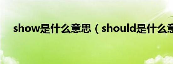 show是什么意思（should是什么意思）