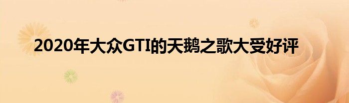 2020年大众GTI的天鹅之歌大受好评(图1)