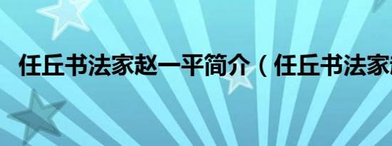 任丘书法家赵一平简介（任丘书法家赵一）