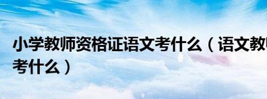 小学教师资格证语文考什么（语文教师资格证考什么）