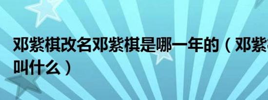 邓紫棋改名邓紫棋是哪一年的（邓紫棋改名后叫什么）