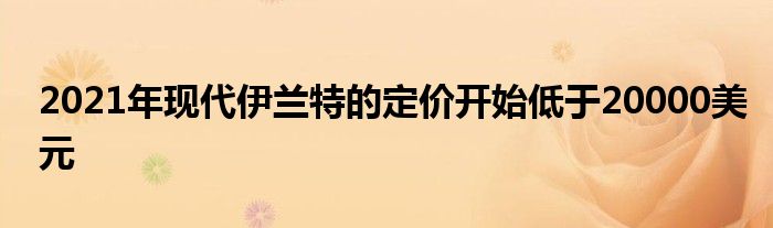 2021年现代伊兰特的定价开始低于20000美元(图1)